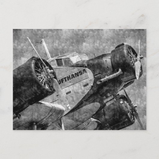 Lufthansa Junkers Ju 52 Vintag Postkarte (Vorderseite)