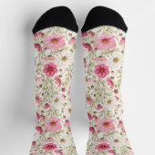 Luftige Cosmos-Blumenstiele Socken (Oben)