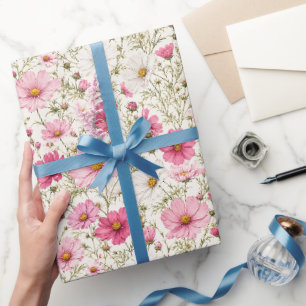 Luftige Cosmos-Blütenstiele Geschenkpapier