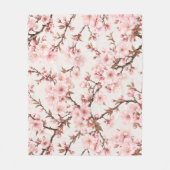 Luftige Kirschblüten-Botanical-Art Fleecedecke (Vorderseite)