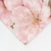 Luftige Kirschblüten-Botanical-Art Fleecedecke (Ecke)