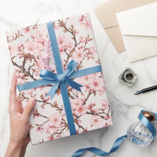 Luftige Kirschblüten-Botanical-Art Geschenkpapier (Schenken)
