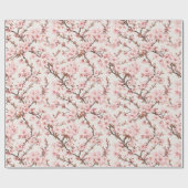 Luftige Kirschblüten-Botanical-Art Geschenkpapier (Flach)
