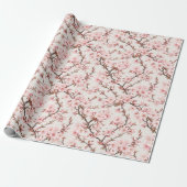 Luftige Kirschblüten-Botanical-Art Geschenkpapier (Ungerollt)