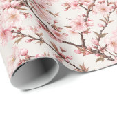 Luftige Kirschblüten-Botanical-Art Geschenkpapier (Rolleneckpunkt)