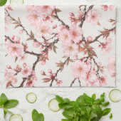 Luftige Kirschblüten-Botanical-Art Geschirrtuch (Gefaltet)
