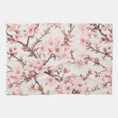 Luftige Kirschblüten-Botanical-Art Geschirrtuch (Horizontal)