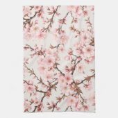 Luftige Kirschblüten-Botanical-Art Geschirrtuch (Vertikal)