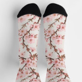 Luftige Kirschblüten-Botanical-Art Socken (Oben)