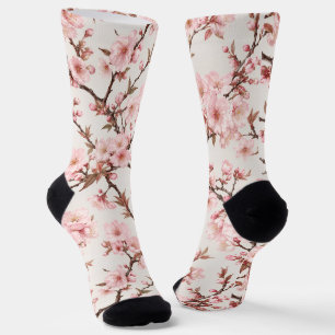 Luftige Kirschblüten-Botanical-Art Socken