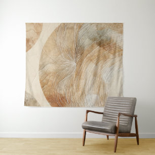 Luftige neutrale natürliche Elemente Bohemian Boho Wandteppich