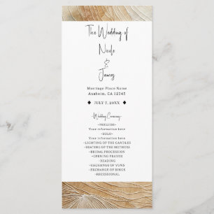 Luftige neutrale natürliche Elemente Boho Hochzeit Programm