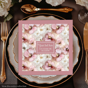 Luftige rosa und goldene Servietten mit ätherische