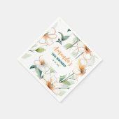 Luftige Weiße Blumen Grünmuster Blüte Floral Serviette (Ecke)