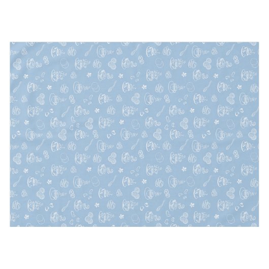Luftiges Blau der Teezeit Tischdecke (Vorderseite (Horizontal))