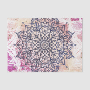 Luftiges Mandala Glückliches Rosa Lila Gelb Blau & Seidenpapier