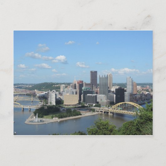 Luftinnenstadt Pittsburgh Skyline Postkarte (Vorderseite)
