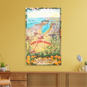 Luftkarte des Santa Clara Landkreises Leinwanddruck (Insitu (Wohnzimmer))