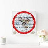 Luftkarte Quadratische Wanduhr (Zuhause)