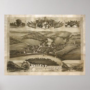 Luftkarte Valley Forge PA Pennsylvania Poster