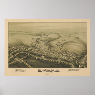 Luftkarte von Schwenksville, PA, Pennsylvania aus Poster