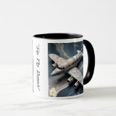 "Luftkunst: Der marmorinfundierte Jet" Tasse (VorderseiteRechts)