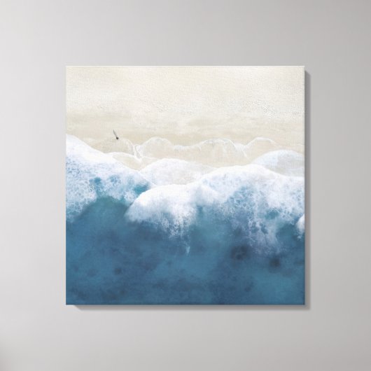 Luftküste Strand 3 Panel Canvas Print Leinwanddruck (Vorderseite)