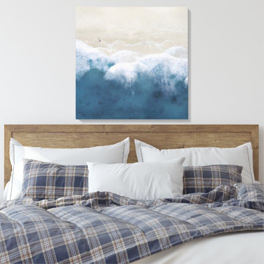 Luftküste Strand 3 Panel Canvas Print Leinwanddruck (Insitu (Schlafzimmer))