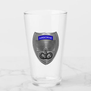 Luftlandeeinheiten Sprungflügel Amerikanische Flag Glas