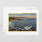 Luftlinie der Buchten entlang der Küste Postkarte (Vorne/Hinten)