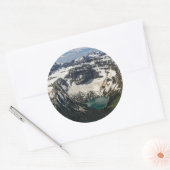 Luftlinie des Warderman Sees Runder Aufkleber (Umschlag)