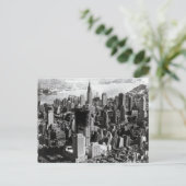 Luftmanhattan Black & White Fotograf Postkarte (Stehend Vorderseite)