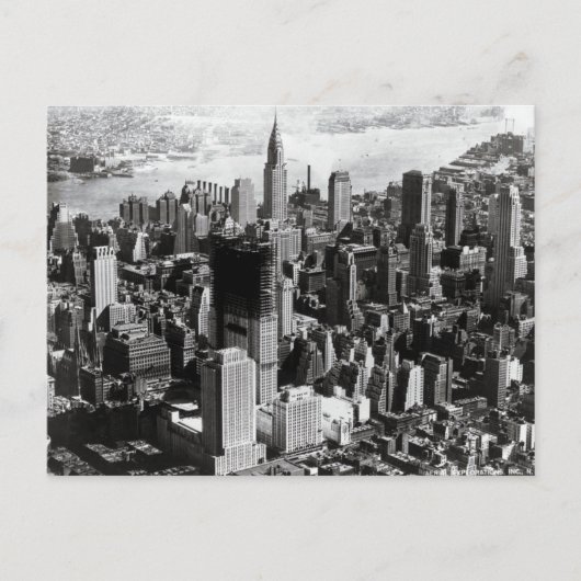 Luftmanhattan Black & White Fotograf Postkarte (Vorderseite)