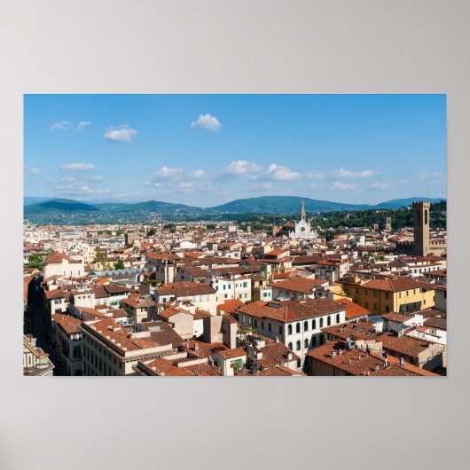 Luftpanoramasicht auf Florenz - Toskana, Italien Poster (Vorne)