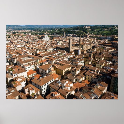 Luftpanoramasicht auf Florenz - Toskana, Italien Poster (Vorne)