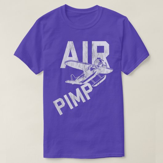 Luftpimp-Pilot Funny Distressed T-Shirt (Design vorne)