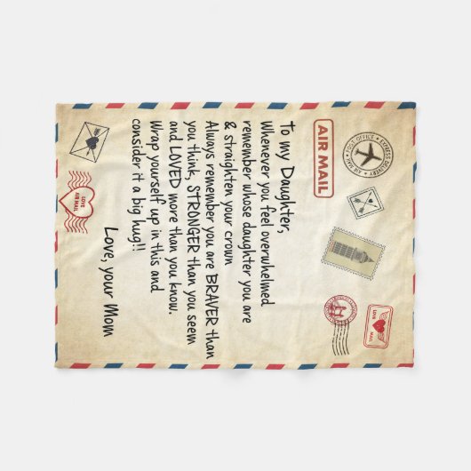 Luftpost an meine Tochter  Fleecedecke (Vorderseite (Horizontal))