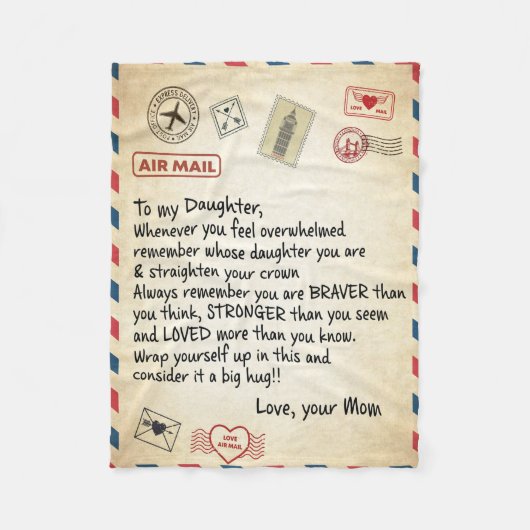 Luftpost an meine Tochter Fleecedecke (Vorderseite)