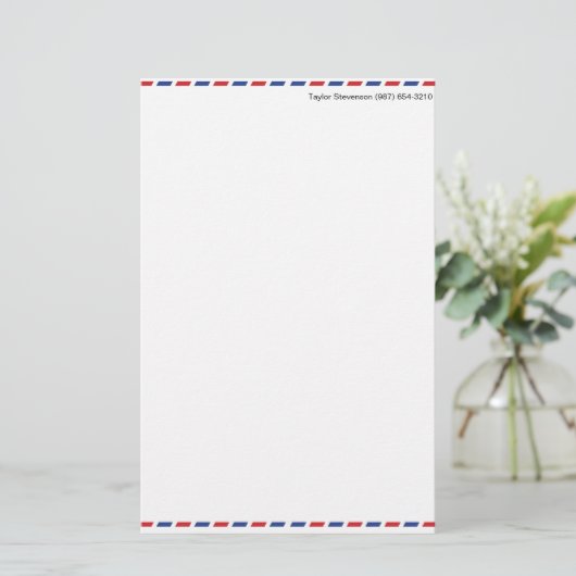 Luftpost (anpassbar) briefpapier (Stehend Vorderseite)