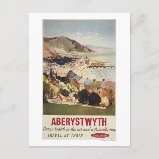 Luftpost Britische Eisenbahnplakat Postkarte (Vorderseite)
