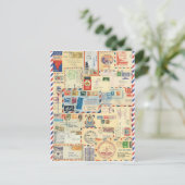 Luftpost-Collage Postkarte (Stehend Vorderseite)