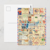 Luftpost-Collage Postkarte (Vorne/Hinten)