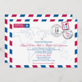 Luftpost Deutschland Hochzeit Einladung (Vorne/Hinten)