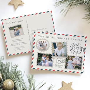 Luftpost-Feiertags-Fotocollage-Postkarte Feiertagspostkarte