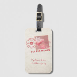 Luftpost-Fliegendes-Schwein-Postage-Kofferanhänger Gepäckanhänger