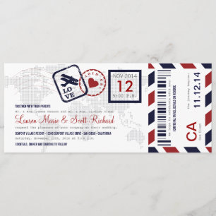 Luftpost Flugticket Hochzeitseinladung Einladung