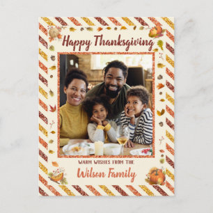 Luftpost Glitter-Kürbis Foto Thanksgiving Postkart Postkarte