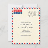 Luftpost Hochzeit Datum speichern Save The Date (Vorderseite)