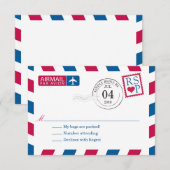 Luftpost | Hochzeit RSVP Karte (Vorne/Hinten)