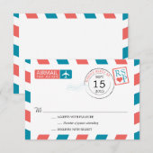 Luftpost-Hochzeit RSVP Karte (Vorne/Hinten)